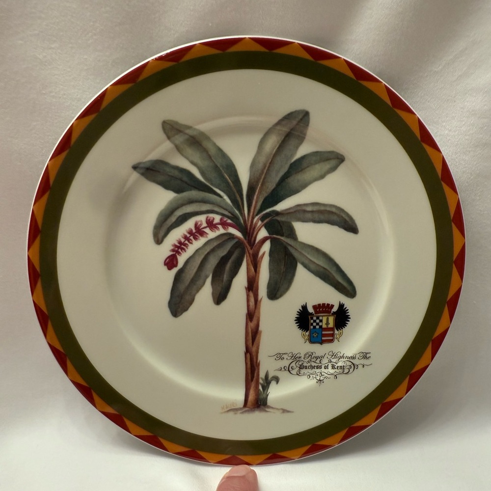 Vintage Godinger Palm Tree Plate ‘Duchess of Kent’ ~ Limoges
